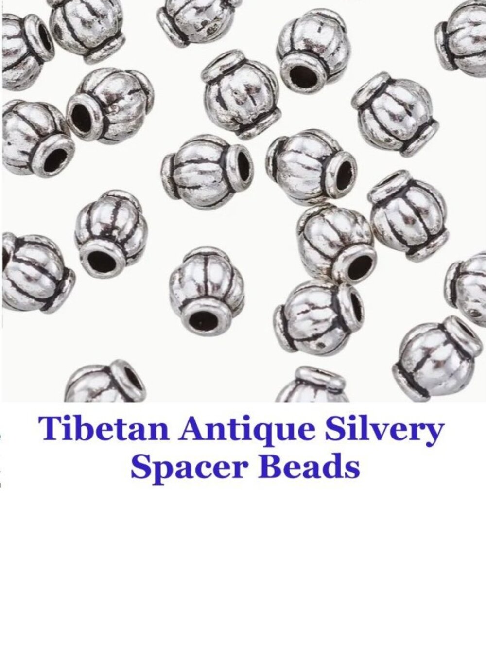 100 Tibetan Antique Silvery Spacer Beads